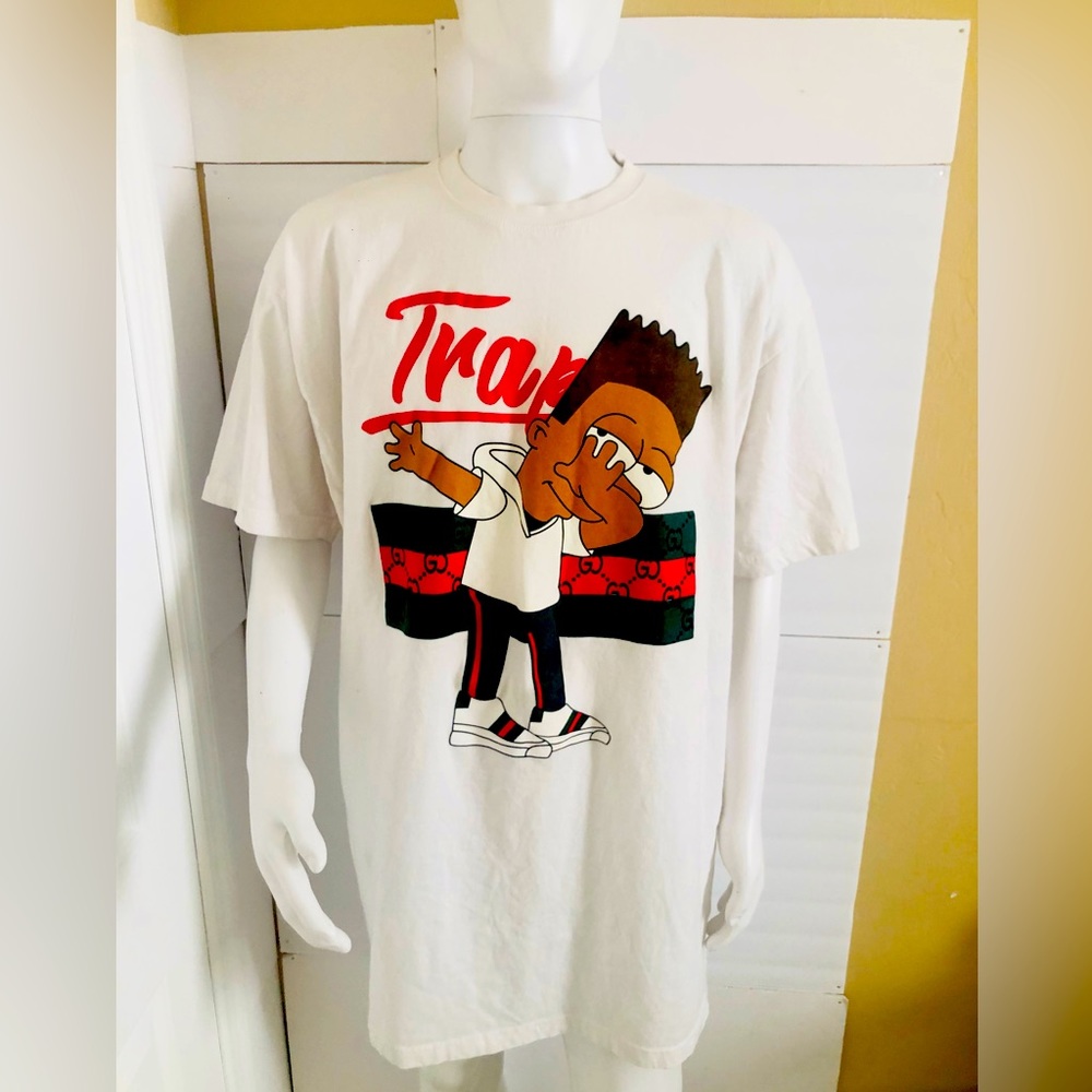 Sun Tees Trak Music White Graphic Tshirt Men's Size 2XL Big